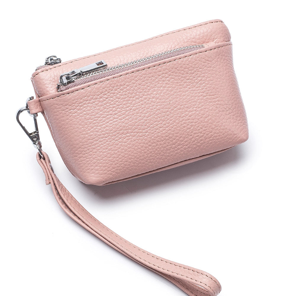 Leather Change Zipper Multifunctional Clutch