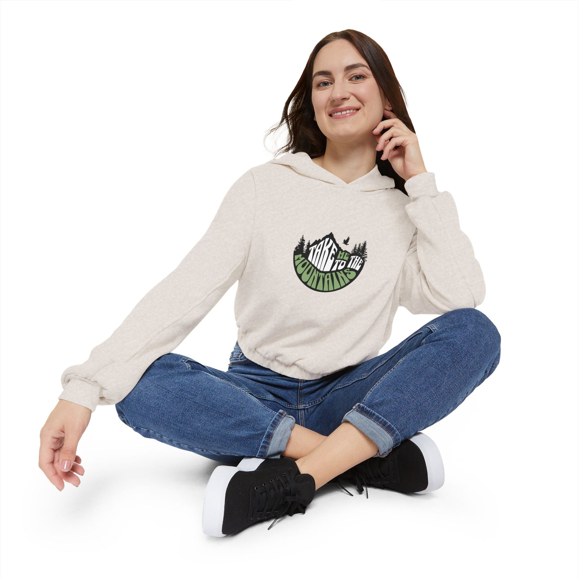 Take Me To the Mountains  Cinched Bottom Hoodie