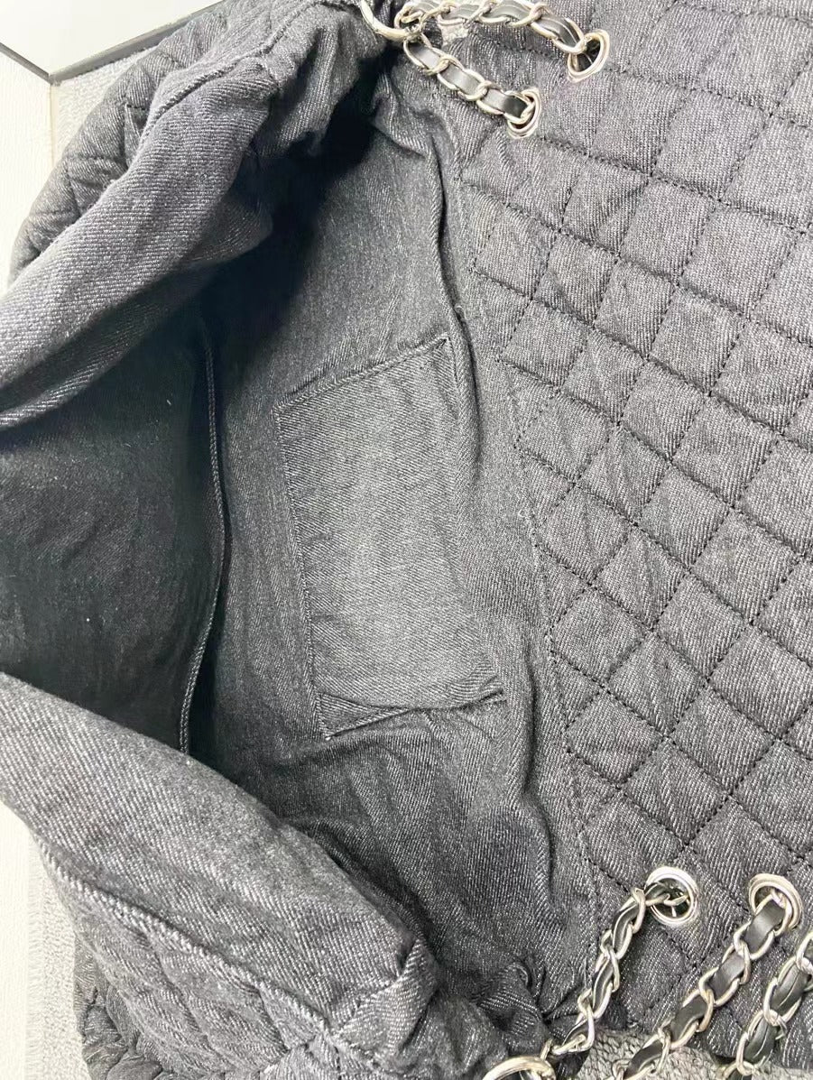 Ink Dyeing Denim Hobo Bag