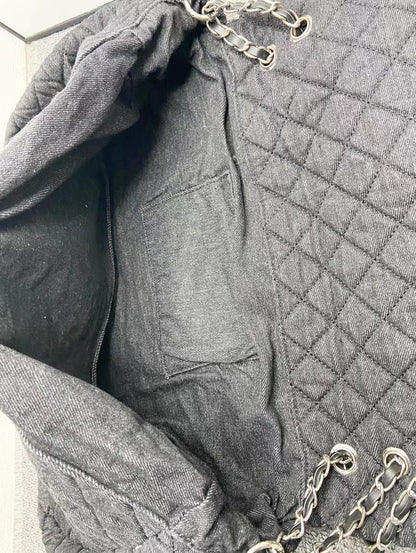 Ink Dyeing Denim Hobo Bag