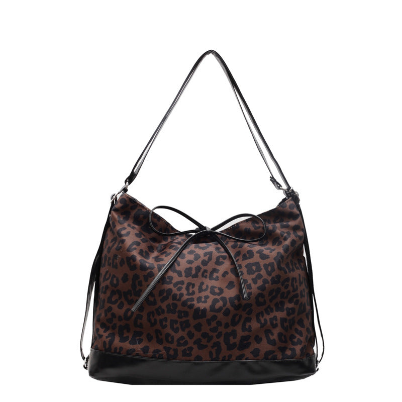 Leopard Print Personality Large Capacity Fashion Backpack Three-purpose