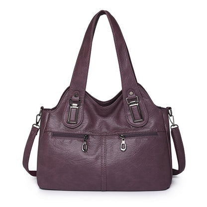 Soft Leather Large Capacity Handbag Fashion Retro Shoulder