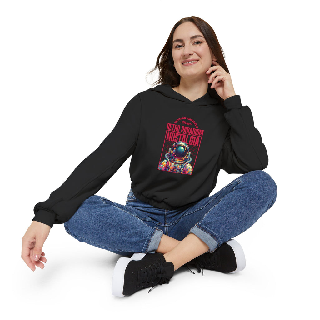 Retro Paradigm  Cinched Bottom Hoodie