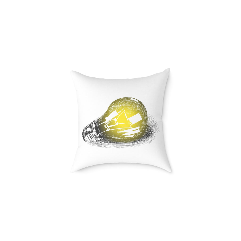 Bulb Idea Square Poly Canvas Pillow