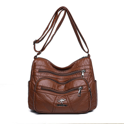 Retro Soft Leather Women's Bag New Authentic Leather Tactile Feel Large Capacity