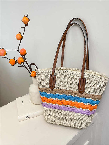 Woven Vegetable Basket Tote Large Capacity Straw Bag