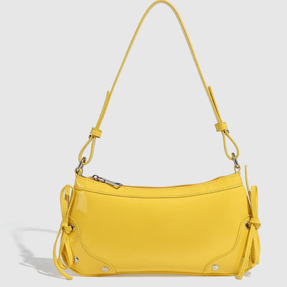 Solid Color Underarm Bag Shoulder Bag Double Bow Small Square Bag