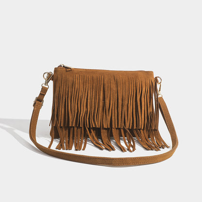 Matte Tassel Vintage Saddle Women's Messenger Bag
