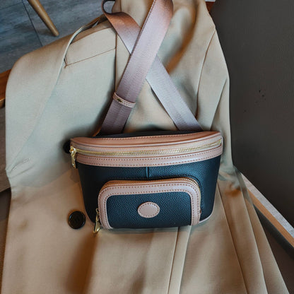 Women's Contrast Color Large Capacity Soft Leather Small Portable All-match Trendy Crossbody Bag