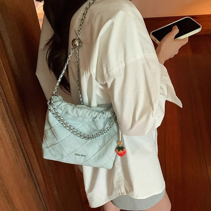 Sea Style Tipsy Light Blue Quilted Chain Bag Crossbody