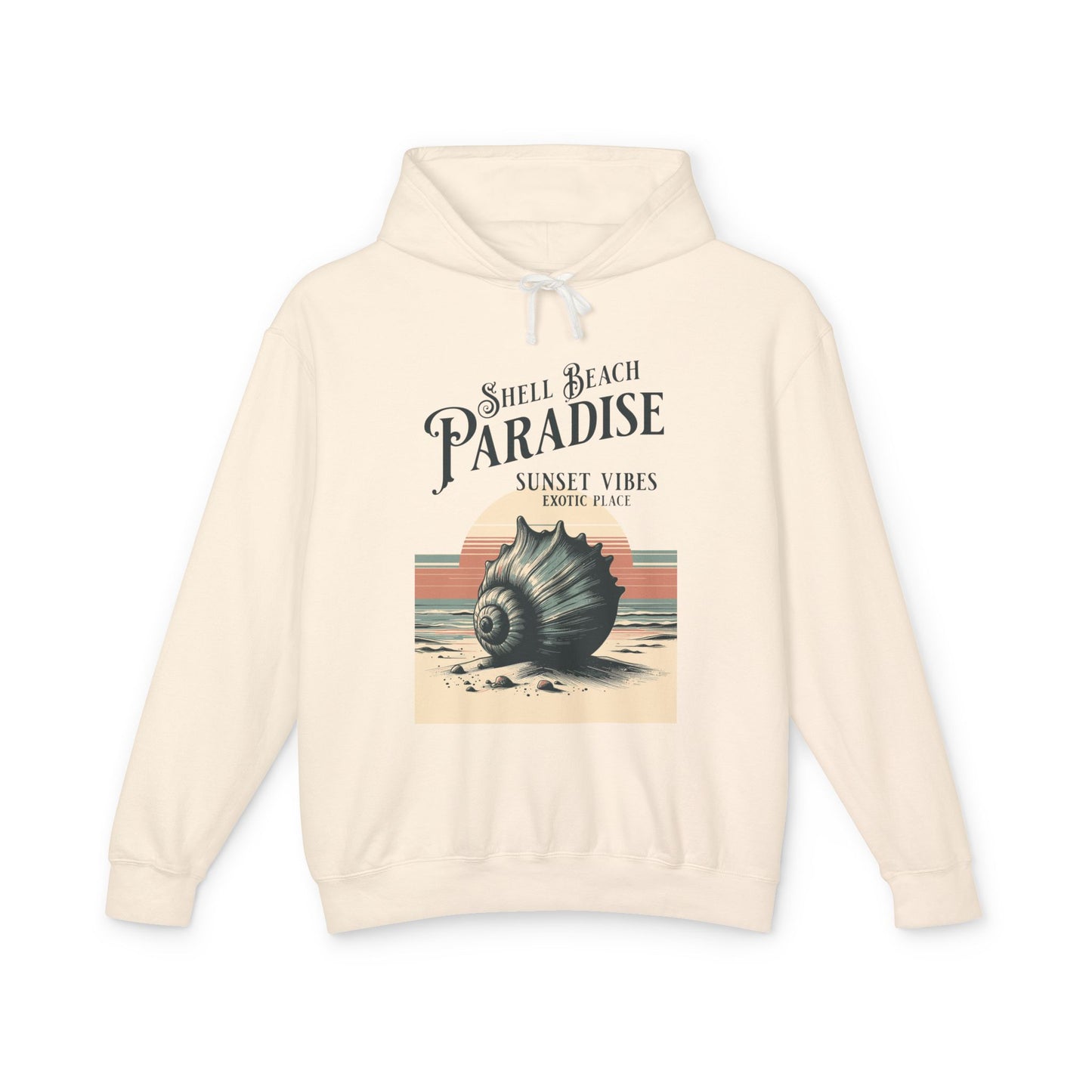 Shell Beach, Lightweight Hooded Sweatshirt