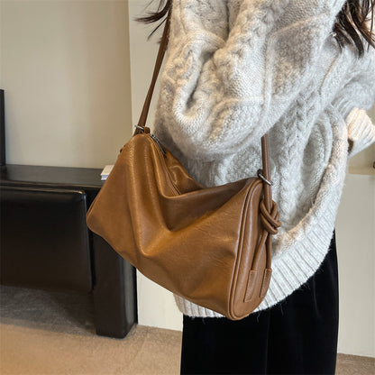 Simple Texture Hobo Fashion All-matching Large Crossbody Bag