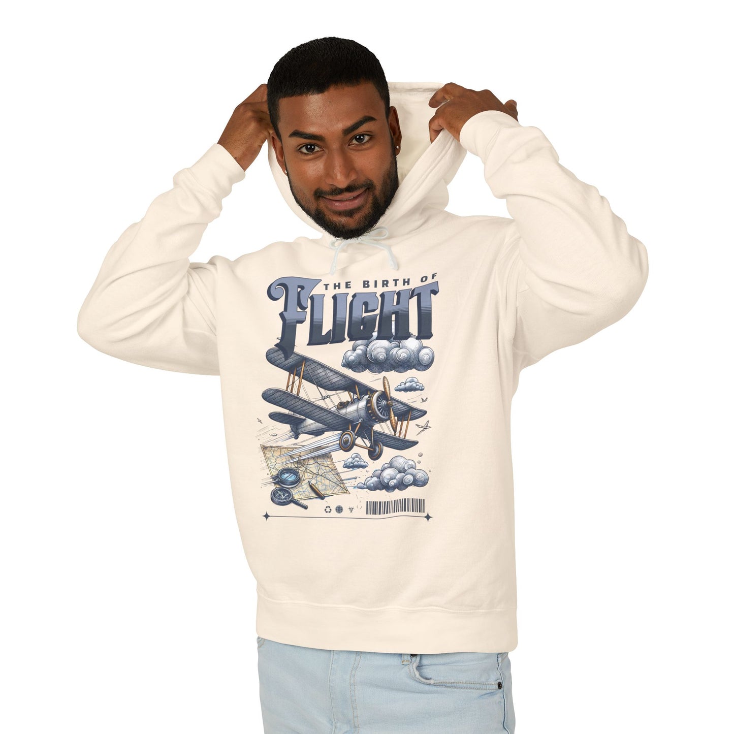 The Birth of Flight  Lightweight Hooded Sweatshirt