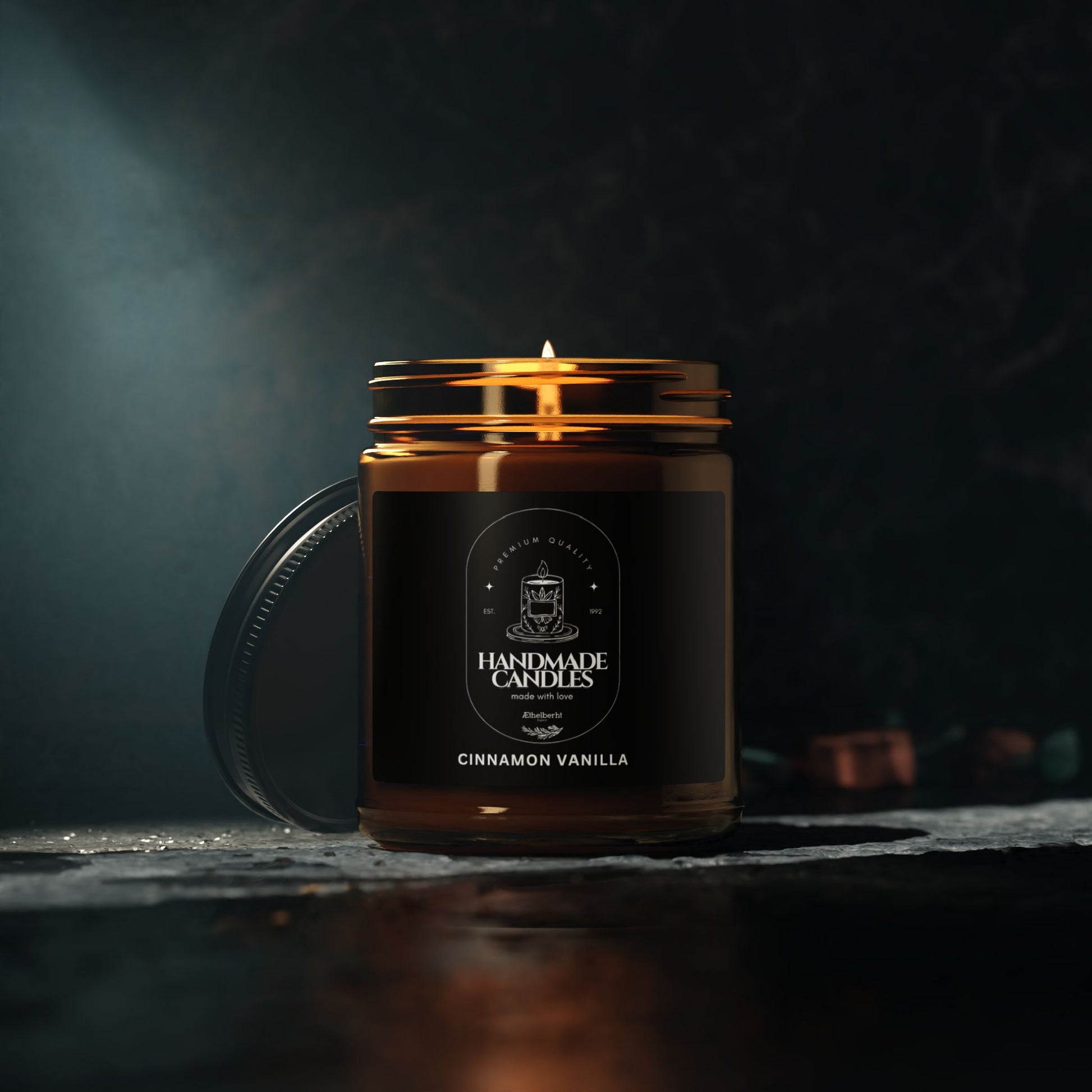 Cinnamon Vanilla Scented  -  Soy Candle