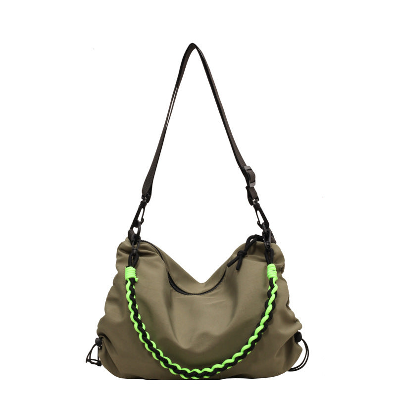 Orange Crossbody Bag Nylon Large Capacity Student Schoolbag