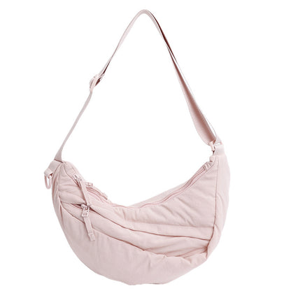 Large Capacity Casual Solid Color Dumpling Bag All-matching