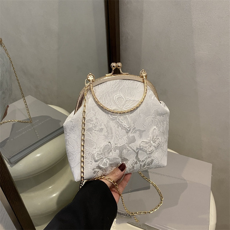 Women's Fabric Embroidered Chain Retro Messenger Bag