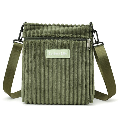 Women's Leisure Corduroy Shoulder Messenger Bag