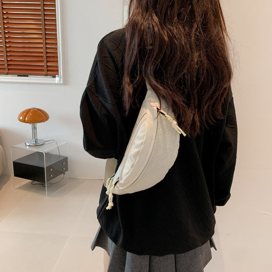 Season New High-end Special-interest Design Corduroy Crossbody Bag