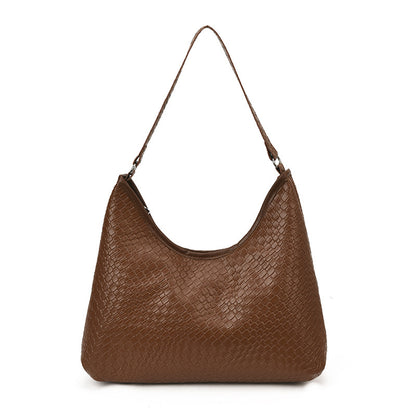 Shoulder Bag Women's Bag Retro Premium Underarm Bag Large Capacity Woven Bag Commuter Tote