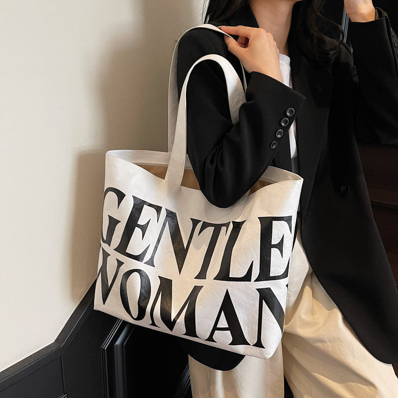 Tyvek Casual Cool Letter Printing Large Capacity Totes