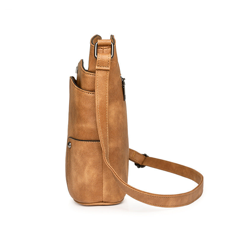 Retro Multi-layer PU Bag Women's Simple High-grade Crossbody