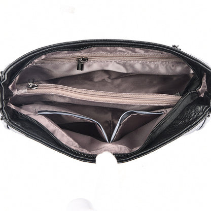 Popular Cross Stitching Sheepskin Small Square Bag Women