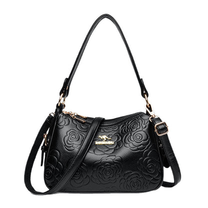 Soft Leather Textured Ethnic Style Simple Versatile Large Capacity Shoulder Messenger Bag