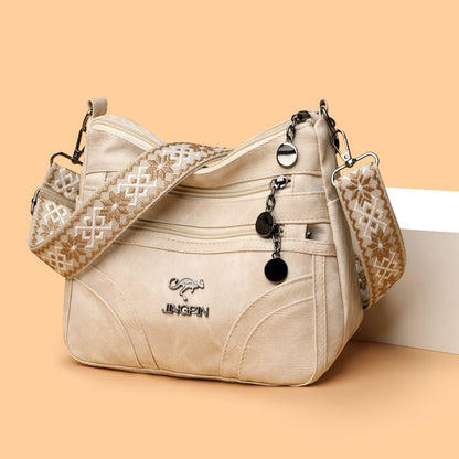 One-shoulder Soft Leather Tote All-match Women's Bag For The Middle-aged