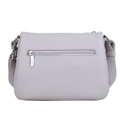 Soft Leather Multi-layer Crossbody Bag For Middle-aged People