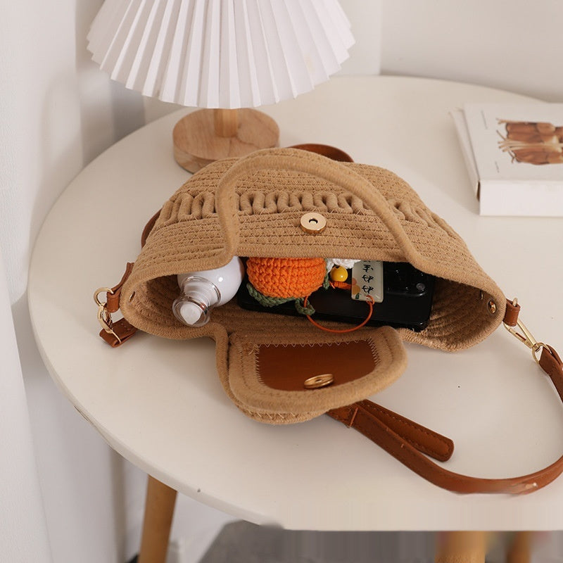 Weaving Hollow Crossbody All-matching Women's Bag