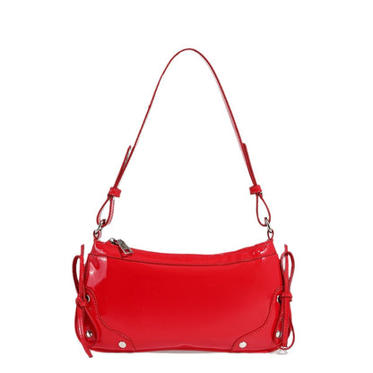 Solid Color Underarm Bag Shoulder Bag Double Bow Small Square Bag