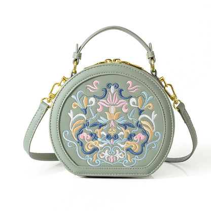 Literary Shoulder Bag National Style Small Crossbody Round Bag