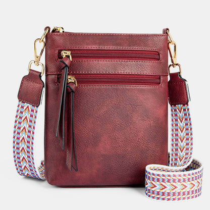 Multi-zipper Pocket Vertical Women's Shoulder Bag