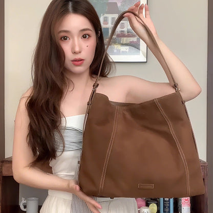 Large Capacity Simple Soft Leather High-grade Suede Messenger Bag