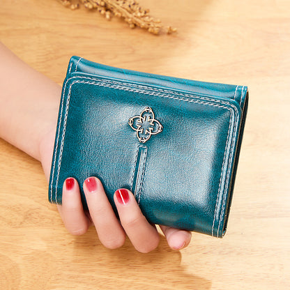 Women's Short Trifold Vintage Wallet