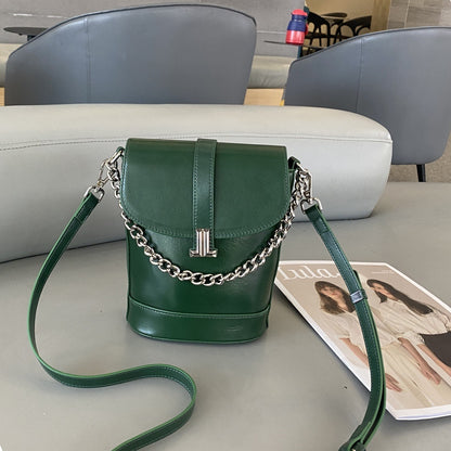 Leather Chain Women's First Layer Leather One-shoulder Crossbody Bag