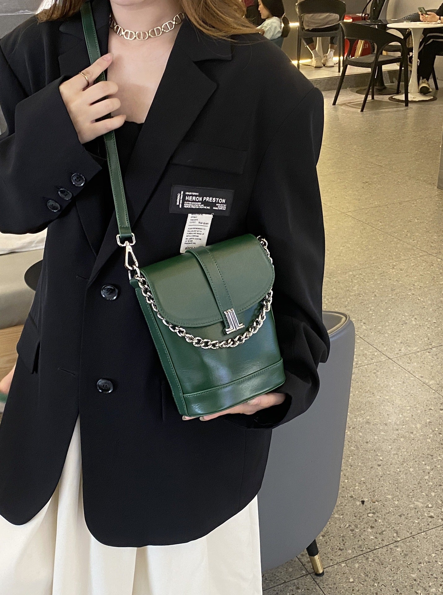 Leather Chain Women's First Layer Leather One-shoulder Crossbody Bag