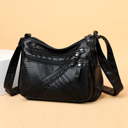 Middle-aged And Elderly Crossbody Small Bag Soft Leather Mother-in-law Crossbody Shoulder Bag Elegant