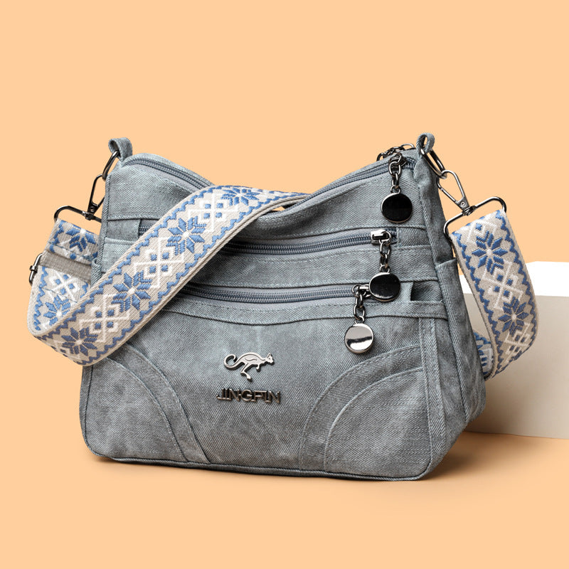 One-shoulder Soft Leather Tote All-match Women's Bag For The Middle-aged