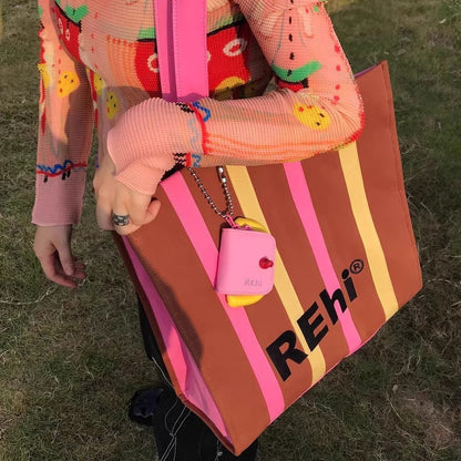 Class Canvas Bag Large Capacity Casual Easy Matching Tote Bag Shoulder Messenger Bag