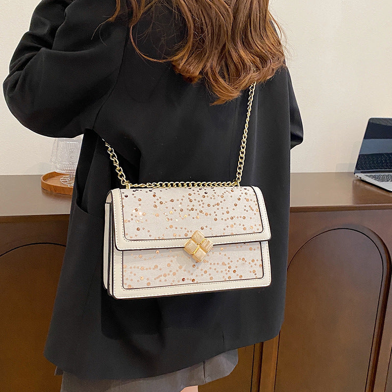 Net Red Bag Chain Crossbody Small Square Bag Double Compartment