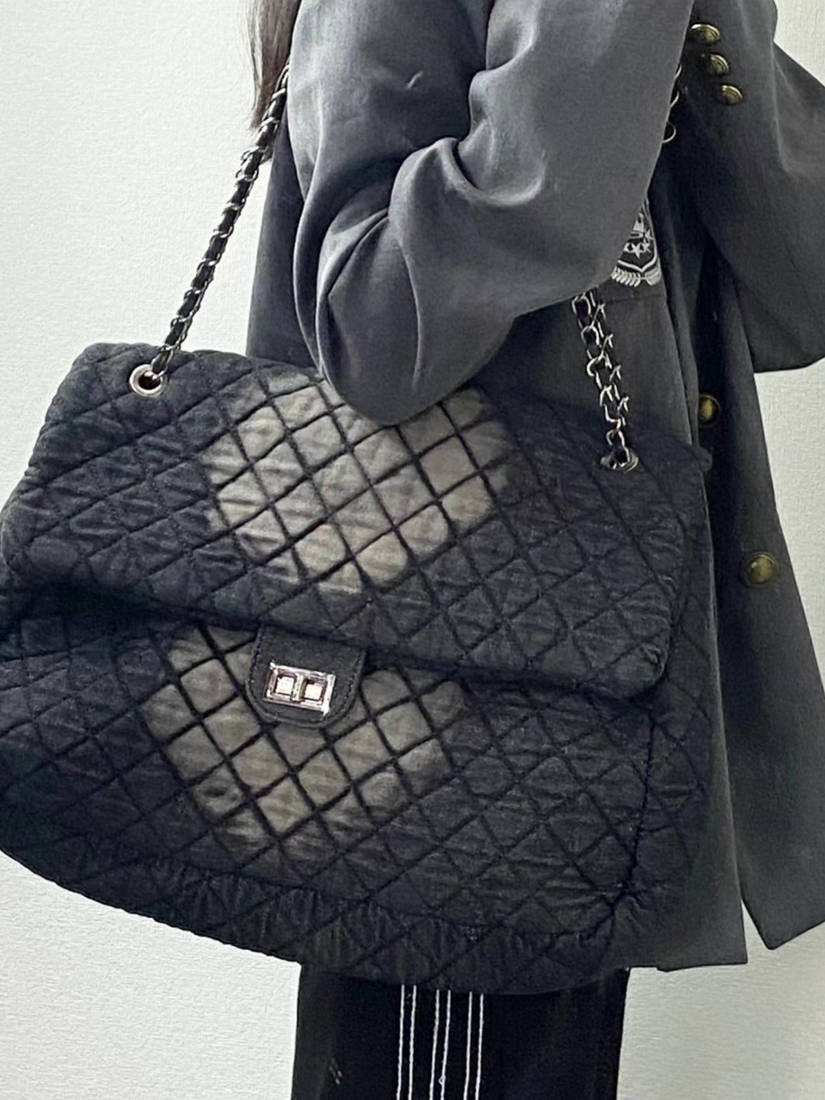 Ink Dyeing Denim Hobo Bag