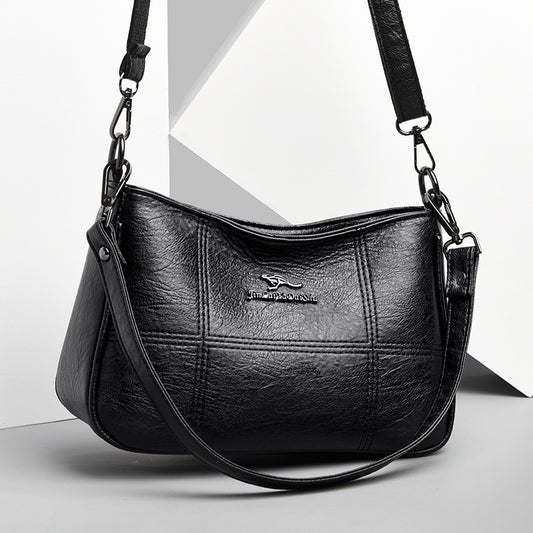 Popular Cross Stitching Sheepskin Small Square Bag Women