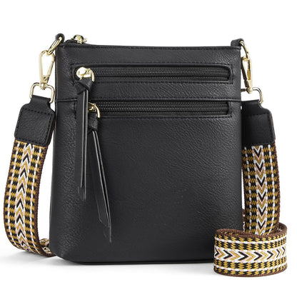 Multi-zipper Pocket Vertical Women's Shoulder Bag