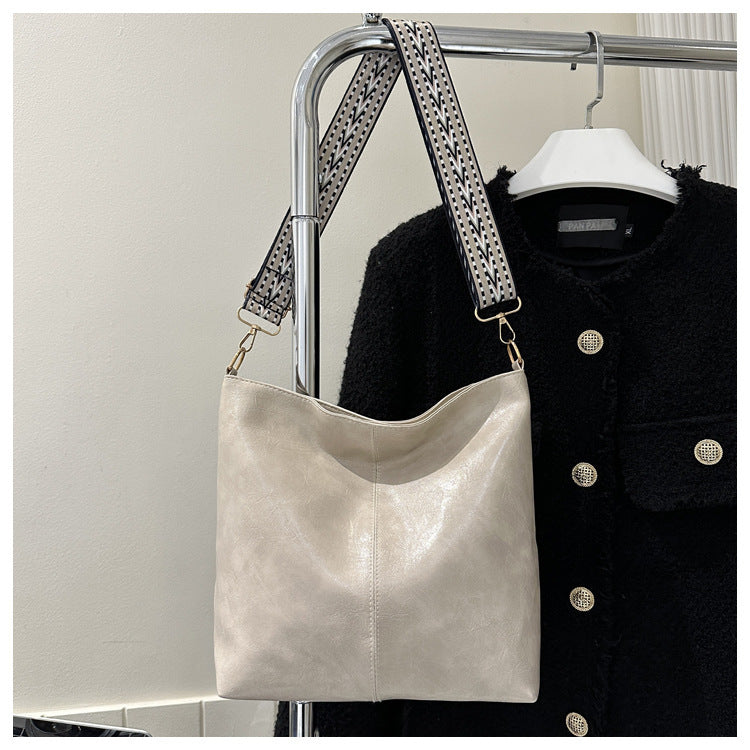 Korean Version Crossbody Wide Shoulder Strap Bag