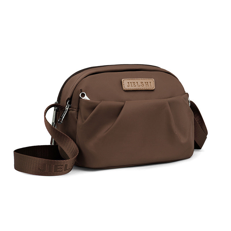 Pleated Oxford Cloth Shoulder Messenger Phone Bag