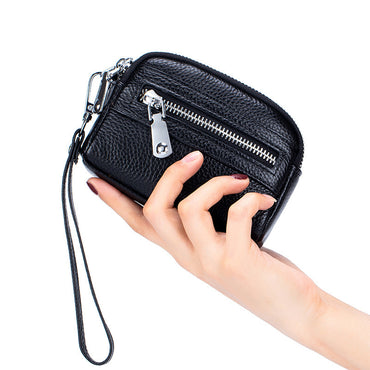 Large Capacity Double Zipper Multifunction Handbag Coin Bag Clutch