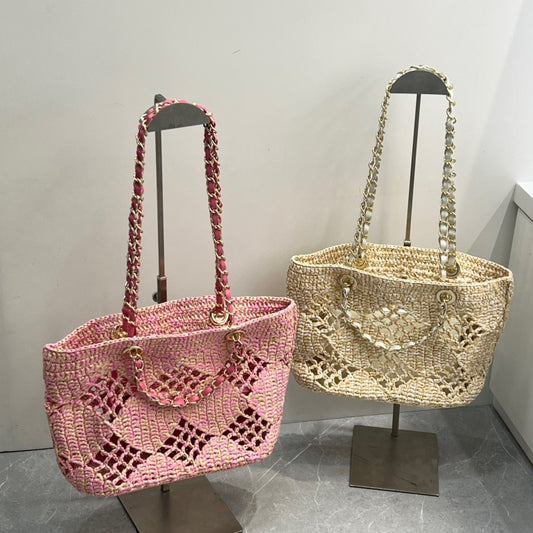 Weaving Hollow Beach New Straw Shoulder Knitted Bag