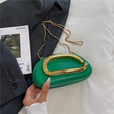 Small Bag Vintage Hardware Metal Handle Chain Crossbody Backpack